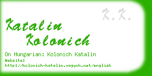 katalin kolonich business card